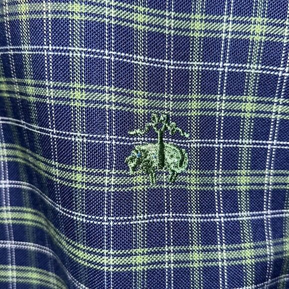 New Brooks Brothers Golden Fleece Blue Green plaid supima original polo shirt-M - Picture 3 of 4